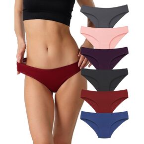 la notte Women’s Bikini Underwear Breathable Cotton Panties for Womens 6 Pack Ladies Hipster Stretchy Briefs Size X-Large