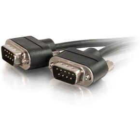C2G 52165 Serial RS232 DB9 Null Modem Cable with Low Profile Connectors M/M, in-Wall CMG-Rated, Black (3 Feet, 0.91 Meters)