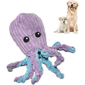 Octopus Dog Toys/Dog Toys/Puppy Toys/Dog Toys for Large Dogs/Dog Chew Toys/Squeaky Dog Toys/Durable Dog Toys/Stuffed Dog Toys for Small, Medium, Large Dogs/Crinkle Dog Toys (Purple/Blue)