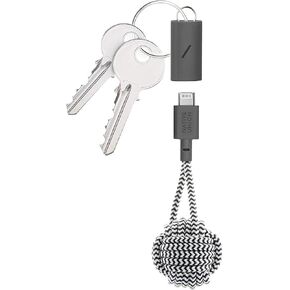 Native Union Key Cable - Ultra-Strong Reinforced [MFi Certified] Durable USB-C to Lightning High Speed Charging Cable with Key Fob Compatible with iPhone 14, iPhone 13 and Earlier (Zebra)