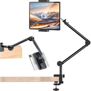 Tablet Stand for Desk and Bed, 360° Flexible Adjustable Tablet arm Stand Phone Kindle Mount Holder Compatible with iPad Pro 13/12.9/11, iPad 9/10th Mini, Samsung Galaxy Tab, Phone, 4.7~13 Inch Devices