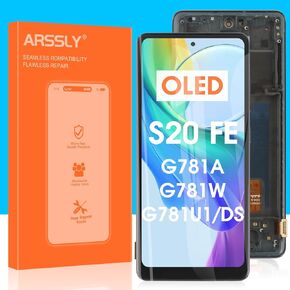AMOLED for Samsung Galaxy S20 FE 5G Screen Replacement kit, LCD Display S20FE 5G with Frame Touch Digitizer for Samsung S20FE 5G SM-G781U1/DS G781A G781W Full Assembly with Repair Tools