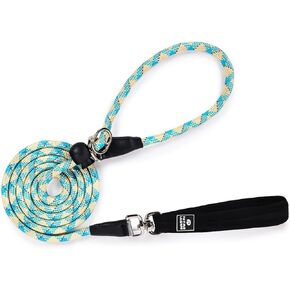 Patas Lague Slip Lead Dog Leash for Dogs, Heavy Duty Highly Reflective Premium Quality Training Slip Loop Leash with 360° Swivel Metal Hook and Comfortable Handle(1/2" x 6 FT, Black)