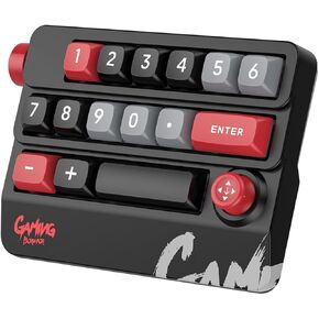 Wired mechanical gaming numeric keypad with joystick full key hot swappable, RGB backlight adjustable, macro definition customizable key functions, suitable for office games and stock trading (yellow)