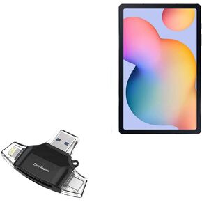 BoxWave Smart Gadget Compatible with Samsung Galaxy Tab S6 Lite - AllReader SD Card Reader, microSD Card Reader SD Compact USB - Jet Black