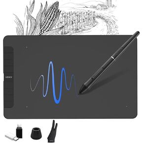 VEIKK VK1060 Pen Drawing Tablet, 10 x 6 Inch Graphics Tablet with 8 Shortcut Keys, 8192 Levels Battery Free Pen Supports Tilt Function, Work for Digital Art Drawing, Design or Online Work