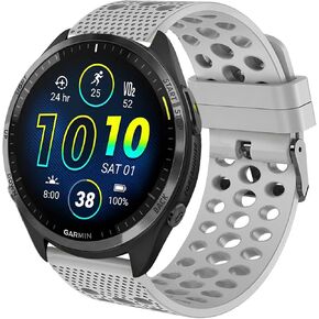 Compatible with Garmin Forerunner 965 Bands, Silicone Replacement Wristbands Sport Strap with Metal Buckle Compatible with Garmin Forerunner 965 / Forerunner 265 46 MM Smartwatch