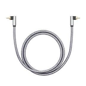 90 Degree RCA Dual Shielded Audio Cable, 1.5M/4.9FT RCA Male to Male Digital Coaxial Audio Cable, 24K Gold-Plated Plug Nylon Braided Wire, for Amplifiers, Home Theater, Hi-Fi Systems, Subwoofe etc