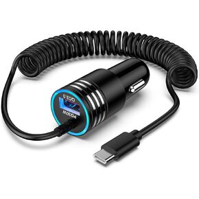 48W Car Charger USB C Fast Charging for iPhone 16 Pro Max,16 Plus,16 Pro,16 15,Motorola Edge 2024 Razr,Moto G Stylus,G 5G,G Power,3ft Type C Coiled Cable Super Fast Car Phone Android Charger Adapter