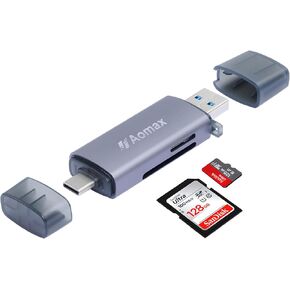 SD Card Reader, High-Speed USB C to Micro SD Card Adapter USB 3.0, Compatible with MacBook Pro/Air, Chromebook, Android Galaxy, Memory Card Reader for SD/Micro SD/SDHC/SDXC/MMC