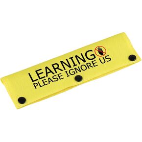 Funny Dog Leash Sleeve Learning Please Ignore Us Dog Leash Wrap Sleeve Alert Tag Pet Birthday Gift (Learning Ignore-YE Sleeve)