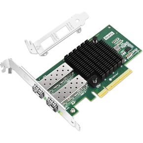 PCIE X8 Interface to 2X 10GbE SFP+ Fiber Port Converged Ethernet Adapter, Intel Dual Port 10GbE Ethernet Controller X710-BM2, 2-Port 10GbE PCIE NIC Card, 2X 10GbE SFP+ LAN Adapter (X710-DA2)