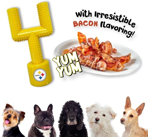 NFL Cincinnati Bengals Mega-Chew Hard Nylon Bacon-Flavored Dog Bone Football Goal Post Chew Toy. Interactive Tasty Fun Dog Chew Toy. Indestructible Strong & Durable Pet Chew Toy. Extra Tough Dog Toys in Saudi Arabia