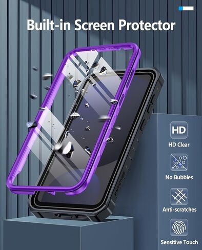 FNTCASE for Samsung Galaxy S24-FE Case: Military Grade Drop Proof Protection Mobile Cover with Kickstand | Matte Textured Rugged Shockproof TPU | Protective Sturdy Phone Case Black in Kuwait