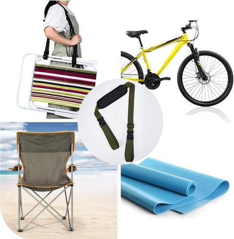 GORGECRAFT Chair Carrying Strap Adjustable Beach Chair Backpack Anti-Slip Shoulder Straps Replacement Universal for Foldable Bikes Scooter Camping Backpacking Picnics Outdoor Black 106-176cm in Saudi Arabia