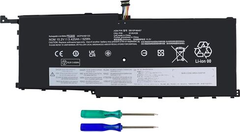 بطارية كمبيوتر محمول 01AV438 00HW028 01AV458 01AV439 متوافقة مع Lenovo Thinkpad X1 Carbon 4th / Gen 4 (2016) ThinkPad X1 Yoga 1st Gen ThinkPad X1 Yoga 2nd Gen Serious [15.2V 52WH] in Kuwait