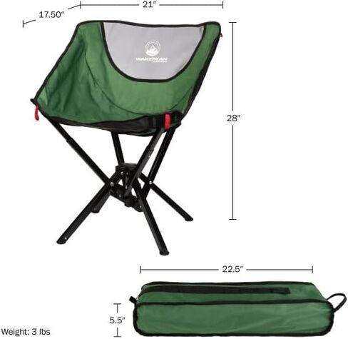 Wakeman Outdoors Folding Camping Chair, Black in Kuwait