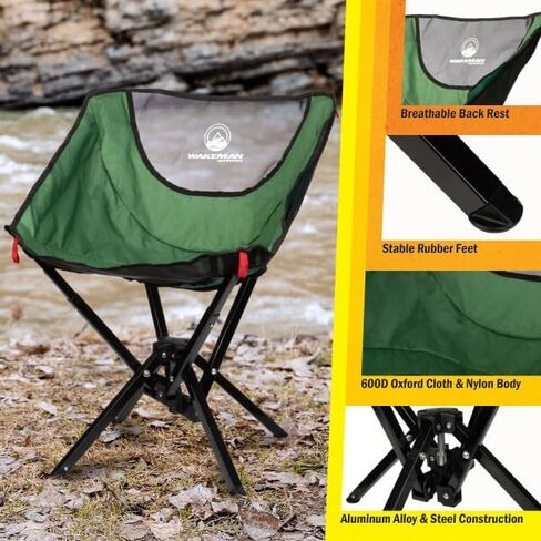 Wakeman Outdoors Folding Camping Chair, Black in Kuwait
