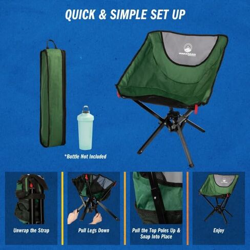 Wakeman Outdoors Folding Camping Chair, Black in Kuwait