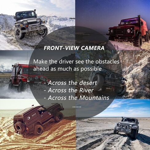 Anina Blind Spot Camera Front View for Truck Off Road Pickup Van SUV to Aftermarket Display Trucks Grille Mount Front Logo Front Face Camera (Silver) in Saudi Arabia