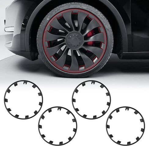 Model Y Wheel Rim Protector, 4 PCS 20 Inches ABS Rim Hubcaps for Model Y Accessories 2020-2024, Wheels Rim Protection Accessories (Matte Black, 20") in Kuwait