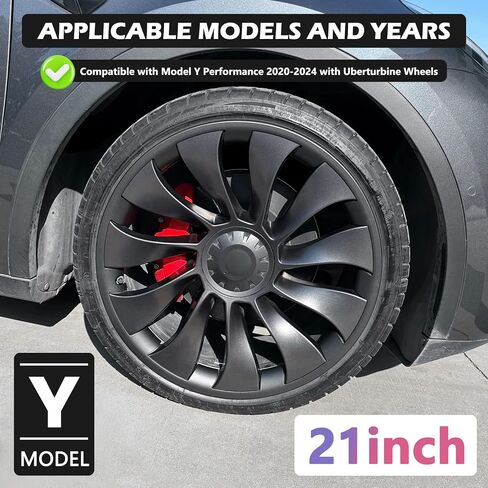 Model Y Wheel Rim Protector, 4 PCS 20 Inches ABS Rim Hubcaps for Model Y Accessories 2020-2024, Wheels Rim Protection Accessories (Matte Black, 20") in Kuwait