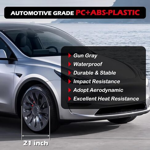 Model Y Wheel Rim Protector, 4 PCS 20 Inches ABS Rim Hubcaps for Model Y Accessories 2020-2024, Wheels Rim Protection Accessories (Matte Black, 20") in Kuwait