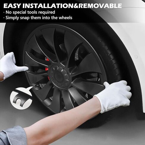Model Y Wheel Rim Protector, 4 PCS 20 Inches ABS Rim Hubcaps for Model Y Accessories 2020-2024, Wheels Rim Protection Accessories (Matte Black, 20") in Kuwait
