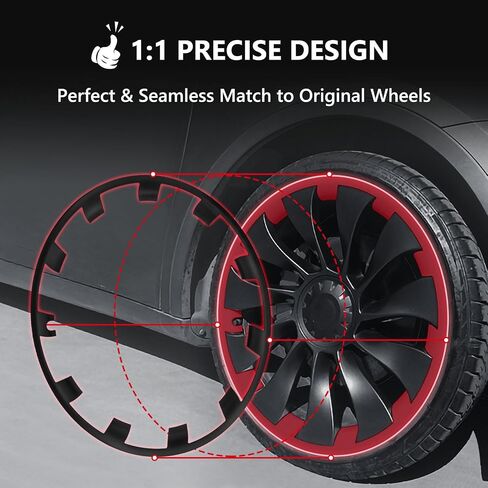 Model Y Wheel Rim Protector, 4 PCS 20 Inches ABS Rim Hubcaps for Model Y Accessories 2020-2024, Wheels Rim Protection Accessories (Matte Black, 20") in Kuwait