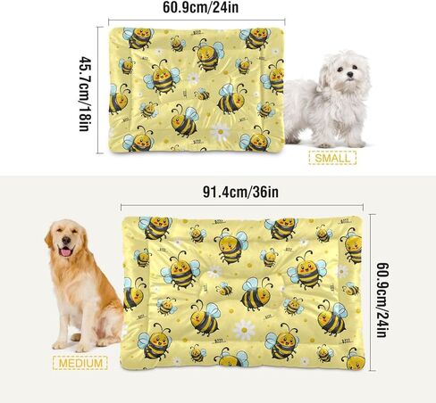 Pink Floral Pet Bed Pad Soft Dog Bed Mat with Anti-Slip Bottom, Machine Washable Crate Pad Mattress for Dog Sleeping in Kuwait