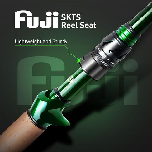 صنارة صيد السمك Poison 6'5'' Baitcaster، توراي 40 طن من ألياف الكربون الكاملة، أدلة Fuji SIC ومقعد بكرة SKTS، مقبض الفلين AAA، طاقة متوسطة، قضيب صيد سريع الصب للغاية لباس Walleye in Kuwait