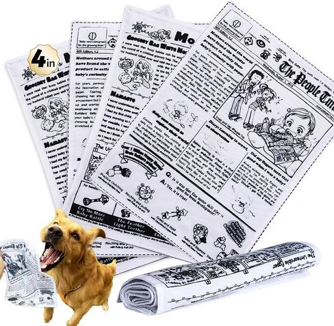 Interactive Dog Toys for Boredom - Newspaper Squeaker Toys - 4PCS Newspaper Dog Toy for Puppy Small Medium Furry Friends in Kuwait