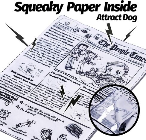 Interactive Dog Toys for Boredom - Newspaper Squeaker Toys - 4PCS Newspaper Dog Toy for Puppy Small Medium Furry Friends in Kuwait