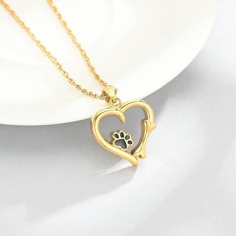 Pet Cremation Jewelry for Ashes Paw Print Pet Heart Urn Necklace Memorial Keepsake Jewelry for Pet/Dog's/Cat's Ashes Pendant in Kuwait