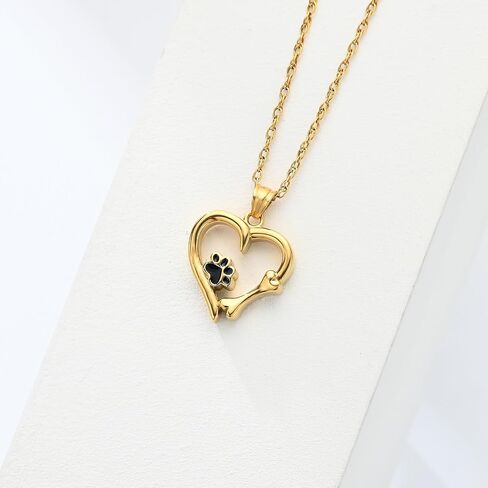 Pet Cremation Jewelry for Ashes Paw Print Pet Heart Urn Necklace Memorial Keepsake Jewelry for Pet/Dog's/Cat's Ashes Pendant in Kuwait
