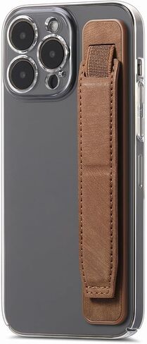Phone Strap Grip Cell Phone Holder, Wrist Band Telescopic Phone Finger Strap Stand, Phone Case Accessories, Universal Finger Kickstand for Most Smartphone (Brown) in Kuwait