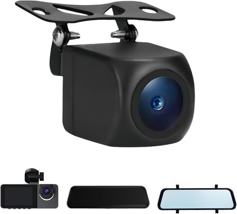 كاميرا احتياطية 4Pin للمرآة Dash Cam HD 1080P كاميرا الرؤية الأمامية والخلفية رؤية ليلية فائقة مضادة للماء كاميرا عكسية 2.5 مم جاك طرف واحد و4PIN في نهاية الكاميرا مع كابل إدخال فيديو بطول 18 قدم in Saudi Arabia