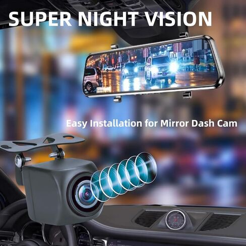 كاميرا احتياطية 4Pin للمرآة Dash Cam HD 1080P كاميرا الرؤية الأمامية والخلفية رؤية ليلية فائقة مضادة للماء كاميرا عكسية 2.5 مم جاك طرف واحد و4PIN في نهاية الكاميرا مع كابل إدخال فيديو بطول 18 قدم in Saudi Arabia