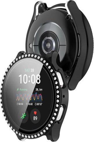 متوافق مع Galaxy Watch 7 40 مم 44 مم واقي شاشة من الزجاج المقسى وحافظات الماس اللامعة للسيدات والفتيات وحجر الراين اللامع وحافظات إكسسوارات الساعة الذكية (3 عبوات، 44 مم) in Kuwait
