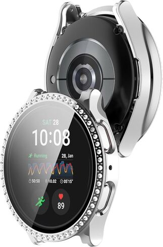 متوافق مع Galaxy Watch 7 40 مم 44 مم واقي شاشة من الزجاج المقسى وحافظات الماس اللامعة للسيدات والفتيات وحجر الراين اللامع وحافظات إكسسوارات الساعة الذكية (3 عبوات، 44 مم) in Kuwait