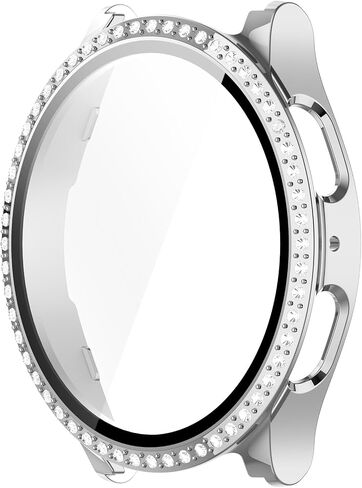 متوافق مع Galaxy Watch 7 40 مم 44 مم واقي شاشة من الزجاج المقسى وحافظات الماس اللامعة للسيدات والفتيات وحجر الراين اللامع وحافظات إكسسوارات الساعة الذكية (3 عبوات، 44 مم) in Kuwait