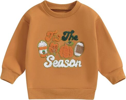 Toddler Baby Boy Girl Halloween Outfit Pumpkin Sweatshirts Long Sleeve Letter Print Shirt Sweater Tops Fall Clothes in Kuwait