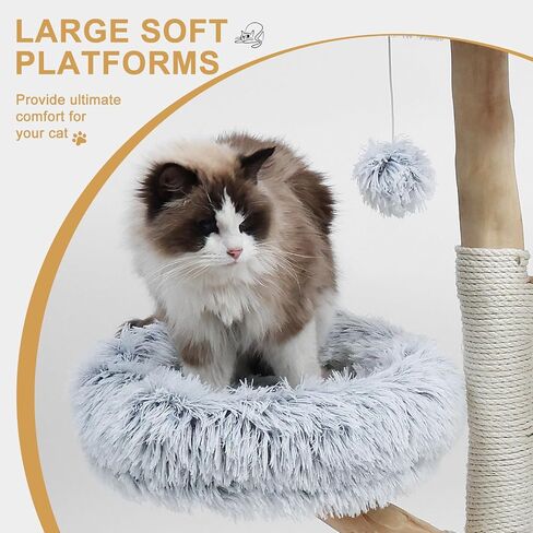 Wooden Cat Tree, Modern Cat Tree Tower with Jumping Platforms, Baskets, Cat Condo, 40" Cat Scratching Posts for Indoor Cats Kitten in Saudi Arabia