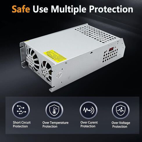 12V Power Supply 12V 125A 1500W AC to DC Converter 110V/120V to 12V Transformer LED Driver Smart Cooling Fan Designed for LED Strip CCTV and Car Devices in Kuwait