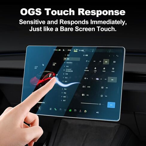 psler Tempered Glass Screen Protector - Fit for 2024 Model 3 Highland Main Center Touchscreen 15.4" and Rear Display Touchscreen 8" High Touch Sensitivity for Model 3 highland 2024 Accessories in Saudi Arabia