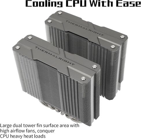 Thermalright Peerless Assassin 120 Black CPU Air Cooler, 6 Heat Pipes,TL-C12B PWM Fan, Aluminium Heatsink Cover, AGHP Technology, for AMD AM4/AM5/Intel LGA 1700/1150/1151/1200/2066/2011 PA120 Black in Saudi Arabia