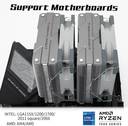 Thermalright Peerless Assassin 120 Black CPU Air Cooler, 6 Heat Pipes,TL-C12B PWM Fan, Aluminium Heatsink Cover, AGHP Technology, for AMD AM4/AM5/Intel LGA 1700/1150/1151/1200/2066/2011 PA120 Black in Saudi Arabia