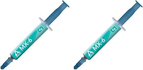 اركتك MX-6 (4 غرام) - معجون حراري فائق الاداء لوحدة المعالجة المركزية ووحدة التحكم وبطاقات الرسومات واللابتوب والتوصيل الحراري عالي الجودة، متانة طويلة، غير موصل، غير سعوي، رمادي in Kuwait