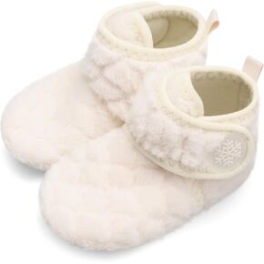 Scurtain Unisex Kids Toddler Slippers Socks Artificial Woolen Slippers with Non-slip Rubber Sole