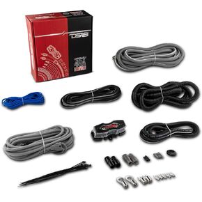 DS18 AMPKIT4/SLV - 4GA CCA Complete Package Installation Cable Kit for Car Audio Amplifiers Silver